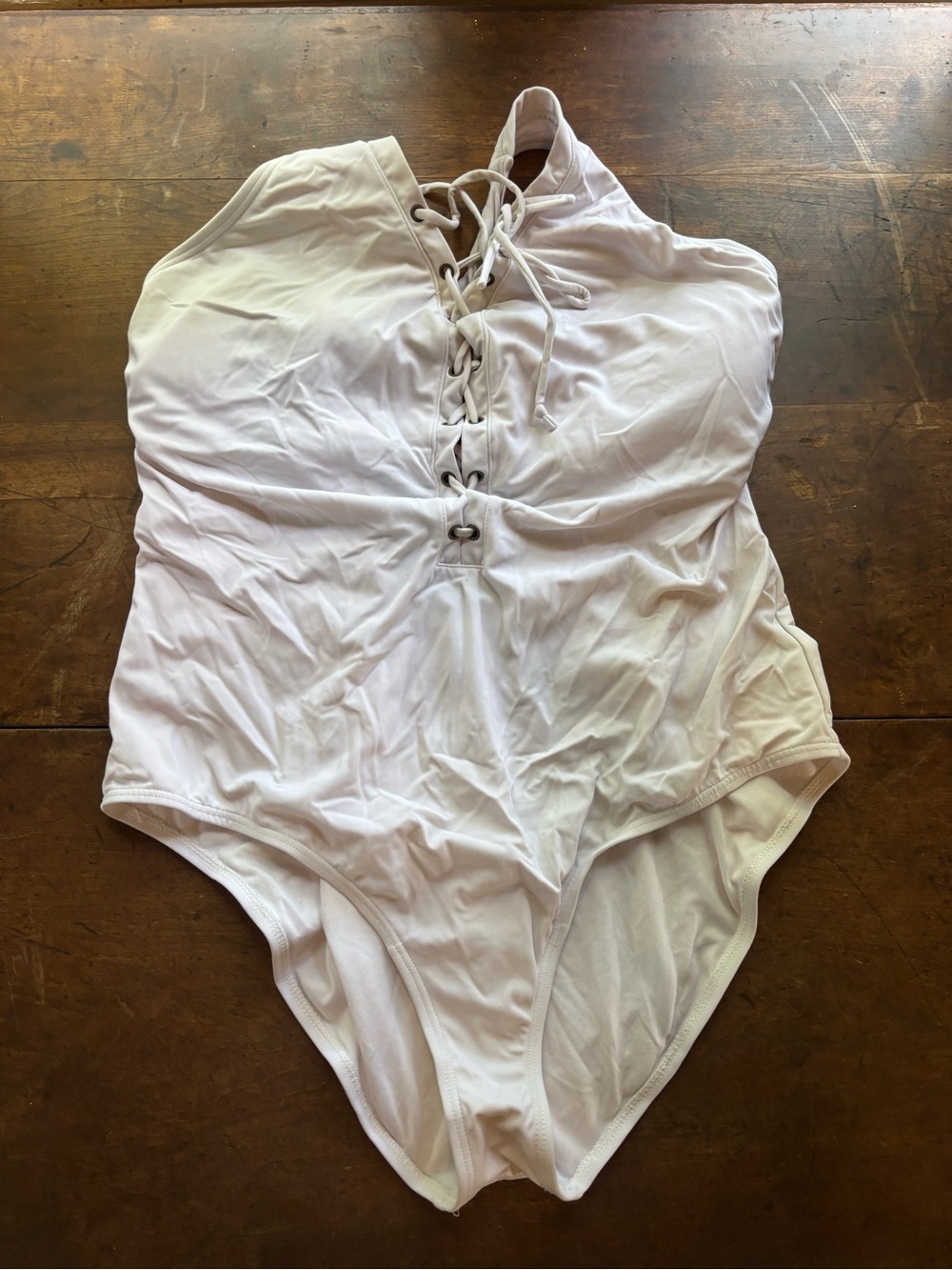 Swimsuits For All Lace-Up One-Piece Swimsuit white